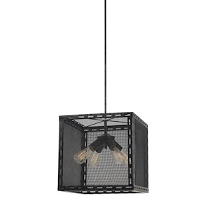 Evanston-Four Light Mesh Chandelier in Transitional Style-16 Inches Wide by 53 Inches High