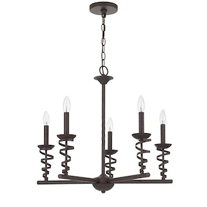 Forbach-5 Light Chandelier in Lifestyle/Lodge Style-26 Inches Wide by 23.5 Inches High