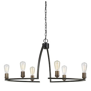 Kinder - 6 Light Chandelier-19.5 Inches Tall and 17 Inches Wide - 1329181