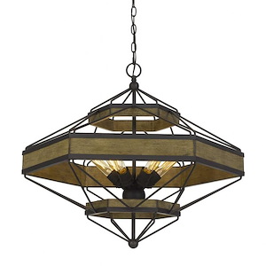 Alicante - 6 Light Chandelier In Industrial Style-25.75 Inches Tall and 30 Inches Wide - 1329375