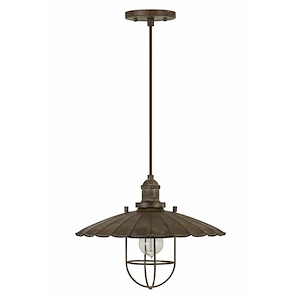 Olive - 1 Light Pendant In Rustic Style-10.5 Inches Tall and 13.5 Inches Wide - 1329382