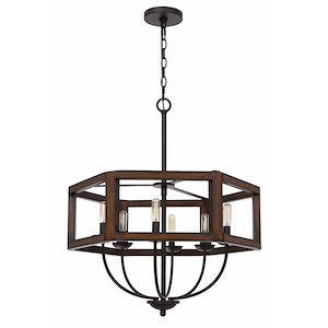 Renton - 6 Light Chandelier In Mission Style-27.75 Inches Tall and 24 Inches Wide
