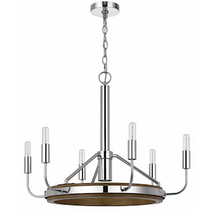 Saluda - 6 Light Chandelier with Down Light In Contemporary Style-20 Inches Tall and 26 Inches Wide