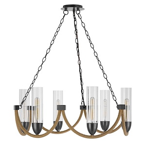 Argyle - 6 Light Chandelier In Contemporary Style-12 Inches Tall and 31.5 Inches Wide