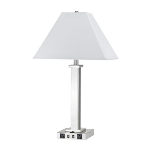 1 Light Night Stand Lamp With 2 USB And 2 Power Outlet-28 Inches Tall and 12 Inches Wide