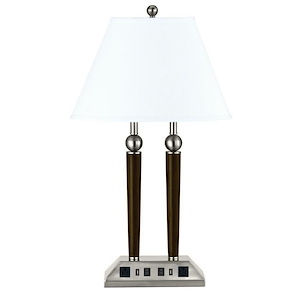 Desk - 2 Light Desk Lamp with 2 USB And 2 Power Outlet-27 Inches Tall and 11 Inches Wide