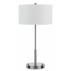 Hotel - 2 Light Night Stand Lamp With 2 Power Outlet-27 Inches Tall and 14 Inches Wide - 1329506