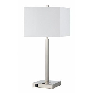 1 Light Night Stand Lamp With 2 Power Outlet-30 Inches Tall and 13 Inches Wide