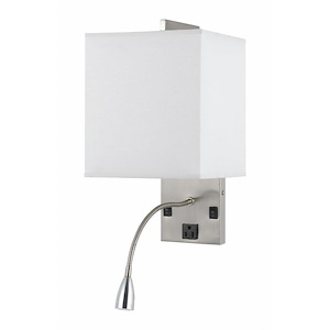1 Light Bedside Wall Sconce In Modern Style-15 Inches Tall and 10 Inches Wide