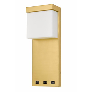 Getafe - 10W LED Bedside Wall Sconce with 2 USB Charging Ports In Modern Style-18 Inches Tall and 7 Inches Wide