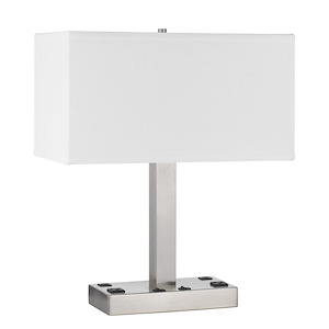 Colmar - 2 Light Desk Lamp with 2 Power Outlets and 2 USB Charging Port In Modern Style-20.5 Inches Tall and 17 Inches Wide