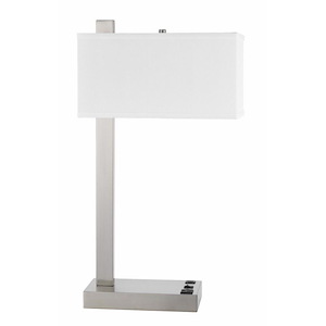 Drancy - 1 Light Desk Lamp with 1 Power Outlets and 1 USB Charging Port In Modern Style-25 Inches Tall and 7 Inches Wide