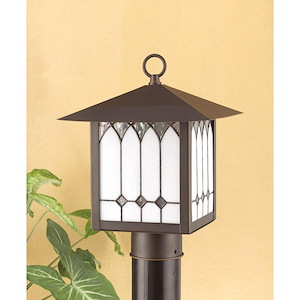 1 Light Outdoor Post Lantern-12 Inches Tall and 9 Inches Wide