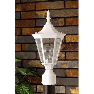 1 Light Outdoor Post Lantern-17 Inches Tall and 8 Inches Wide