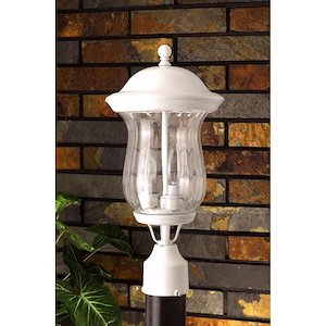 2 Light Outdoor Post Lantern-16.5 Inches Tall and 8.5 Inches Wide