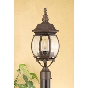 3 Light Outdoor Post Lantern-17.5 Inches Tall and 8 Inches Wide
