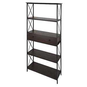 Fletcher - Book Shelf with Drawer-63 Inches Tall and 31.5 Inches Wide