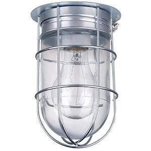 1 Light Outdoor Flush Mount-7 Inches Tall and 15 Inches Wide