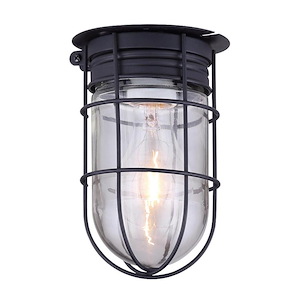 1 Light Outdoor Flush Mount-7 Inches Tall and 4.5 Inches Wide