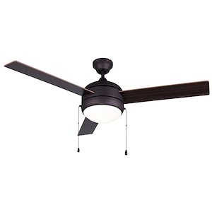 Calibre III - 3 Blade Ceiling Fan with Light Kit-12 Inches Tall and 48 Inches Wide