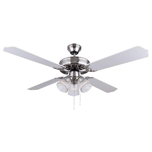 Chateau - 4 Balde Ceiling Fan with Light Kit-14 Inches Tall and 52 Inches Wide