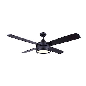 Simon - 4 Balde Ceiling Fan with Light Kit-13 Inches Tall and 52 Inches Wide
