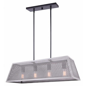 Nora - 4 Light Chandelier In Industrial Style-17.25 Inches Tall and 11 Inches Wide - 1330597