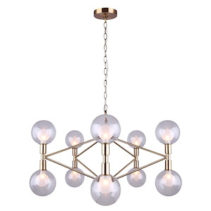 Francine - 10 Light Chandelier In Art Deco Style-17 Inches Tall and 30 Inches Wide