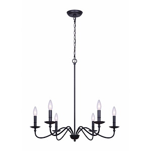 Betty - 6 Light Chandelier In Industrial Style-18.5 Inches Tall and 26 Inches Wide