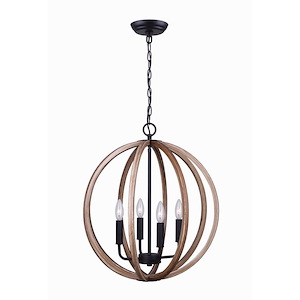 Lewis - 4 Light Chandelier In Modern Style-22.25 Inches Tall and 19.75 Inches Wide