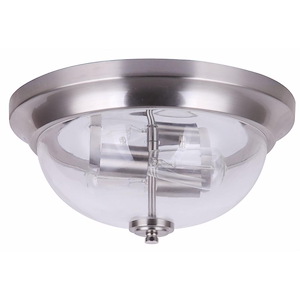 2 Light Flush Mount-6 Inches Tall and 15 Inches Wide