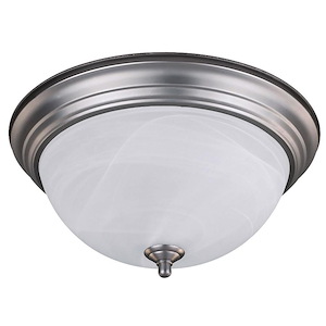 3 Light Flush Mount-7 Inches Tall and 15 Inches Wide
