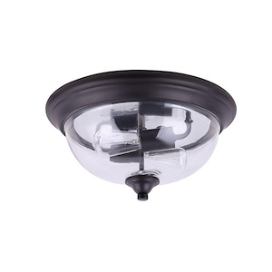 2 Light Flush Mount-7 Inches Tall and 13.75 Inches Wide