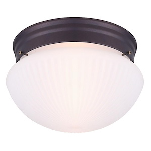 1 Light Flush Mount-6 Inches Tall and 9.5 Inches Wide