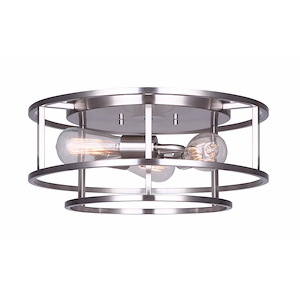 Luca - 3 Light Flush Mount-7 Inches Tall and 13.75 Inches Wide