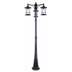 Treehouse - 3 Light Outdoor Post Mount-82 Inches Tall and 28.5 Inches Wide