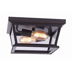 Alton - 2 Light Outdoor Flush Mount In Modern Style-6 Inches Tall and 12 Inches Wide