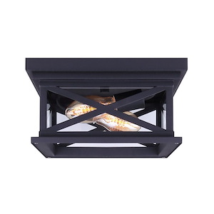 Elm - 2 Light Outdoor Flush Mount-6.25 Inches Tall and 12 Inches Wide