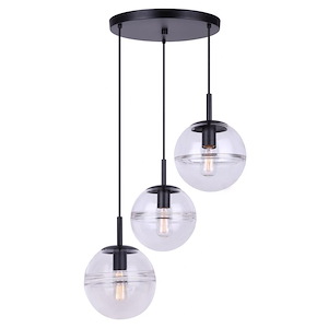 Neo - 3 Light Pendant In Modern Style-12 Inches Tall and 20 Inches Wide