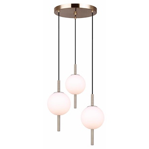Nara - 3 Light Pendant In Art Deco Style-63.5 Inches Tall and 16 Inches Wide