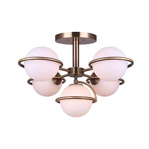 Cosima - 5 Light Semi-Flush Mount In Glam Style-15.5 Inches Tall and 24.5 Inches Wide