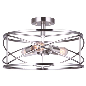 Malene - 3 Light Semi-Flush Mount-10 Inches Tall and 4.75 Inches Wide - 1331015