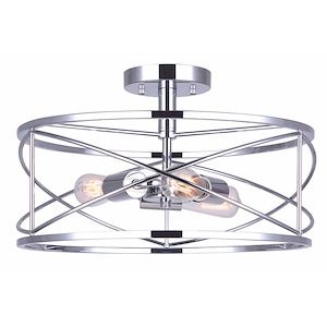 Malene - 3 Light Semi-Flush Mount In Modern Style-10 Inches Tall and 16 Inches Wide