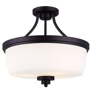 Jackson - 3 Light Semi-Flush Mount-14.5 Inches Tall and 15.5 Inches Wide