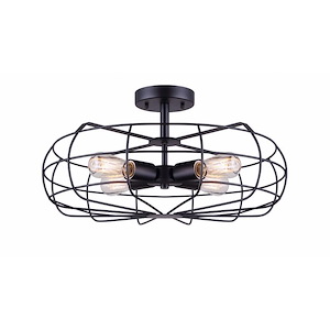 House - 4 Light Semi-Flush Mount In Modern Style-9.25 Inches Tall