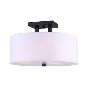 River - 3 Light Semi-Flush Mount-10 Inches Tall and 15 Inches Wide