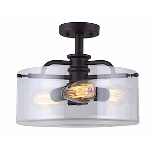 Albany - 3 Light Semi-Flush Mount-11.5 Inches Tall and 14.5 Inches Wide