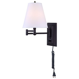 1 Light Swing Arm Wall Sconce-12.5 Inches Tall and 6.88 Inches Wide