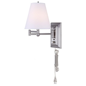 1 Light Swing Arm Wall Sconce-12.5 Inches Tall and 6.88 Inches Wide