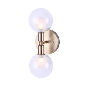 House - 2 Light Wall Mount In Glam Style-13.5 Inches Tall and 6 Inches Wide